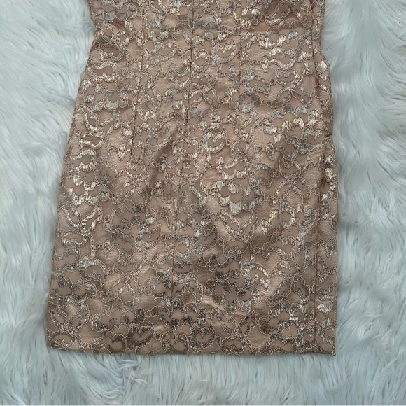 Kameez Mini Halter Dress Gold Glitter Lace - Picture 7 of 8